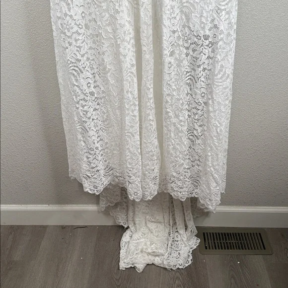 Lulus Shiori White Lace Bustier Basque Waist Strapless Maxi Dress Size XS New! - Picture 7 of 11